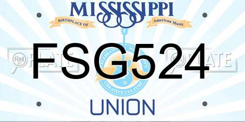 FSG524 Mississippi License Plate