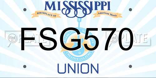 FSG570 Mississippi License Plate