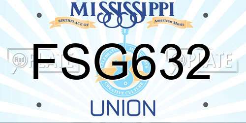 FSG632 Mississippi License Plate
