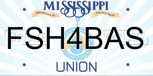 FSH4BAS Mississippi License Plate