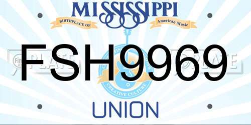 FSH9969 Mississippi License Plate