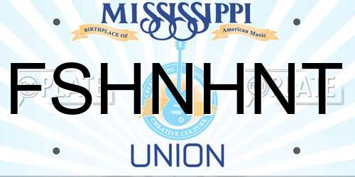 FSHNHNT Mississippi License Plate