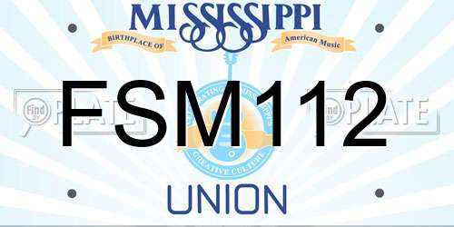 FSM112 Mississippi License Plate