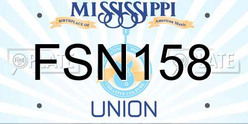 FSN158 Mississippi License Plate