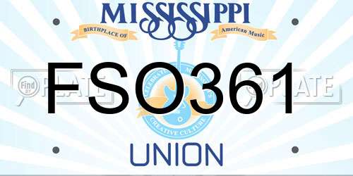 FSO361 Mississippi License Plate