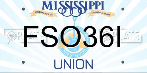 FSO36I Mississippi License Plate