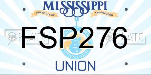 FSP276 Mississippi License Plate