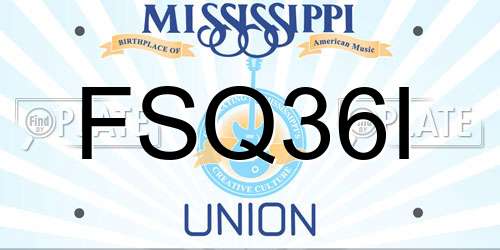 FSQ36I Mississippi License Plate