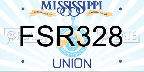 FSR328 Mississippi License Plate