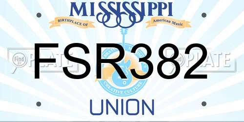 FSR382 Mississippi License Plate