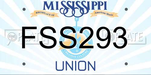 FSS293 Mississippi License Plate