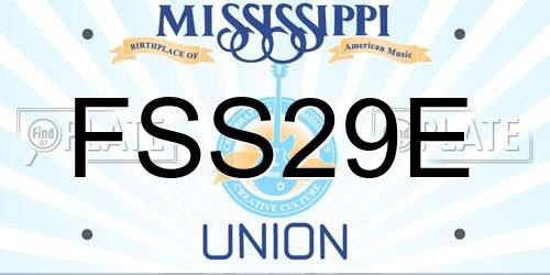 FSS29E Mississippi License Plate