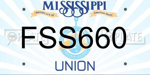 FSS660 Mississippi License Plate