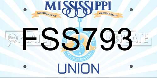 FSS793 Mississippi License Plate