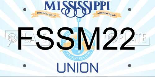 FSSM22 Mississippi License Plate