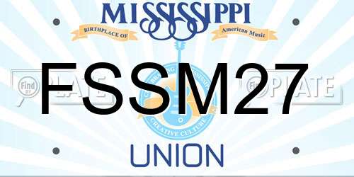 FSSM27 Mississippi License Plate