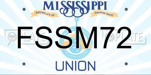 FSSM72 Mississippi License Plate