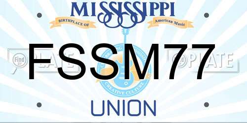 FSSM77 Mississippi License Plate
