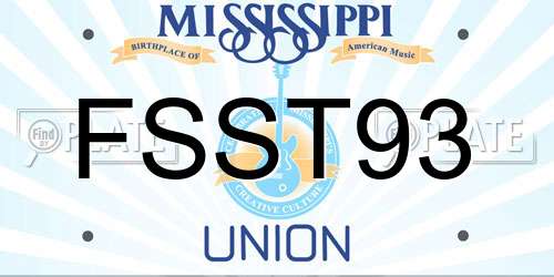 FSST93 Mississippi License Plate