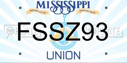 FSSZ93 Mississippi License Plate