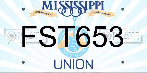 FST653 Mississippi License Plate