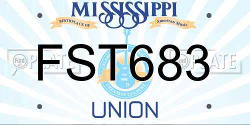FST683 Mississippi License Plate