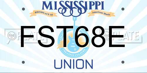 FST68E Mississippi License Plate