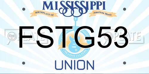 FSTG53 Mississippi License Plate