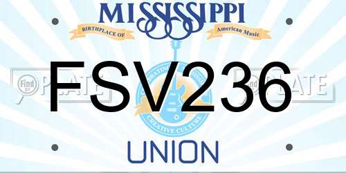 FSV236 Mississippi License Plate