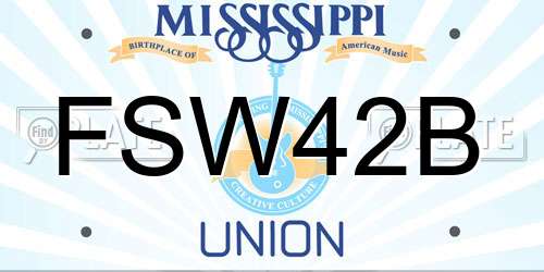 FSW42B Mississippi License Plate