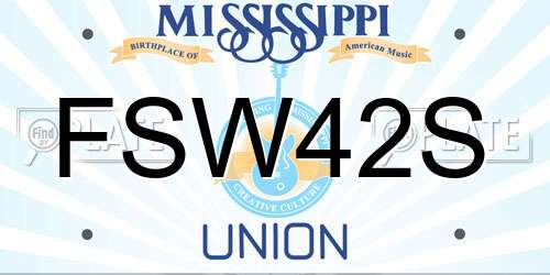 FSW42S Mississippi License Plate