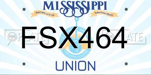FSX464 Mississippi License Plate