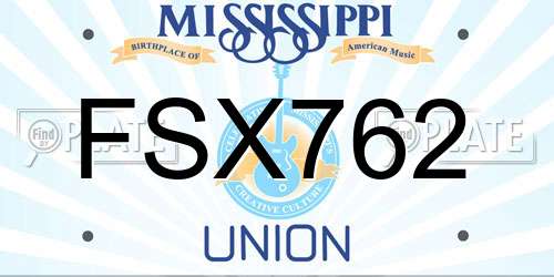 FSX762 Mississippi License Plate