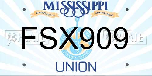 FSX909 Mississippi License Plate