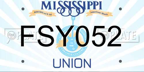 FSY052 Mississippi License Plate