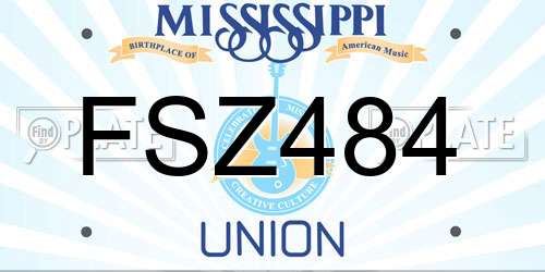 FSZ484 Mississippi License Plate