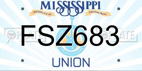 FSZ683 Mississippi License Plate