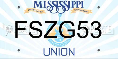 FSZG53 Mississippi License Plate