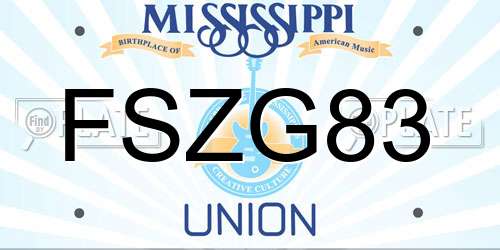 FSZG83 Mississippi License Plate