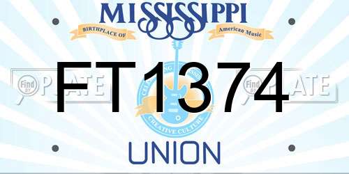 FT1374 Mississippi License Plate