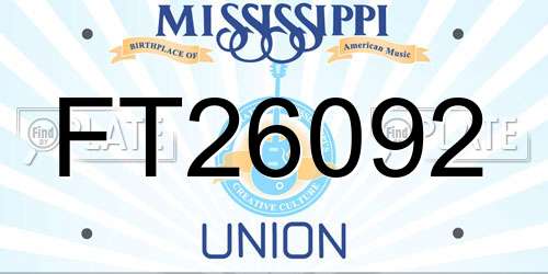 FT26092 Mississippi License Plate