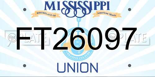 FT26097 Mississippi License Plate