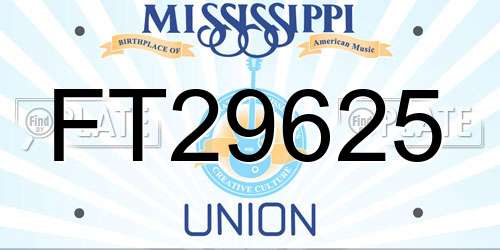 FT29625 Mississippi License Plate