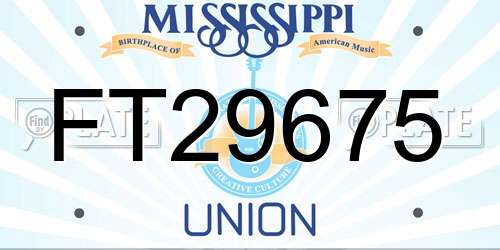 FT29675 Mississippi License Plate