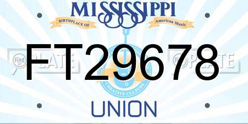 FT29678 Mississippi License Plate