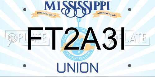 FT2A3I Mississippi License Plate