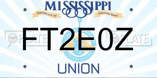 FT2E0Z Mississippi License Plate