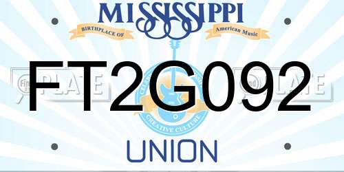 FT2G092 Mississippi License Plate