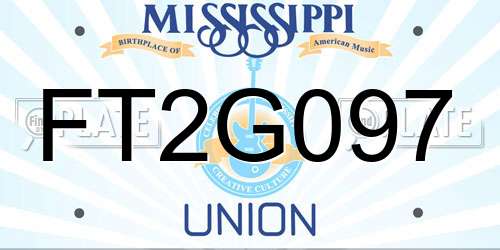 FT2G097 Mississippi License Plate