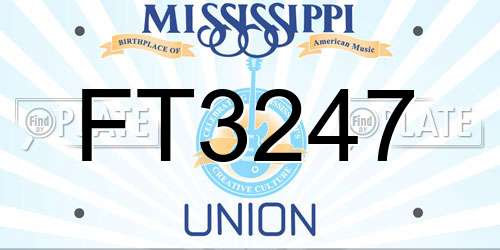 FT3247 Mississippi License Plate
